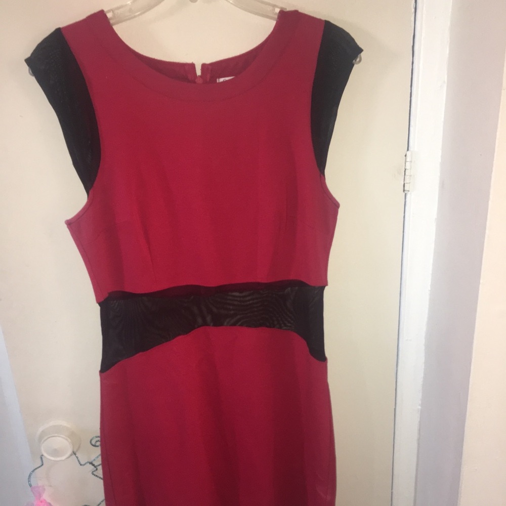 Red fitted dress